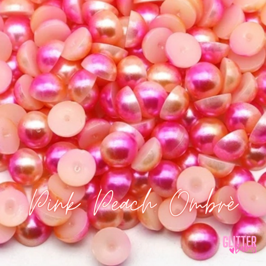 Pink & Peach Ombrè - Half Pearls